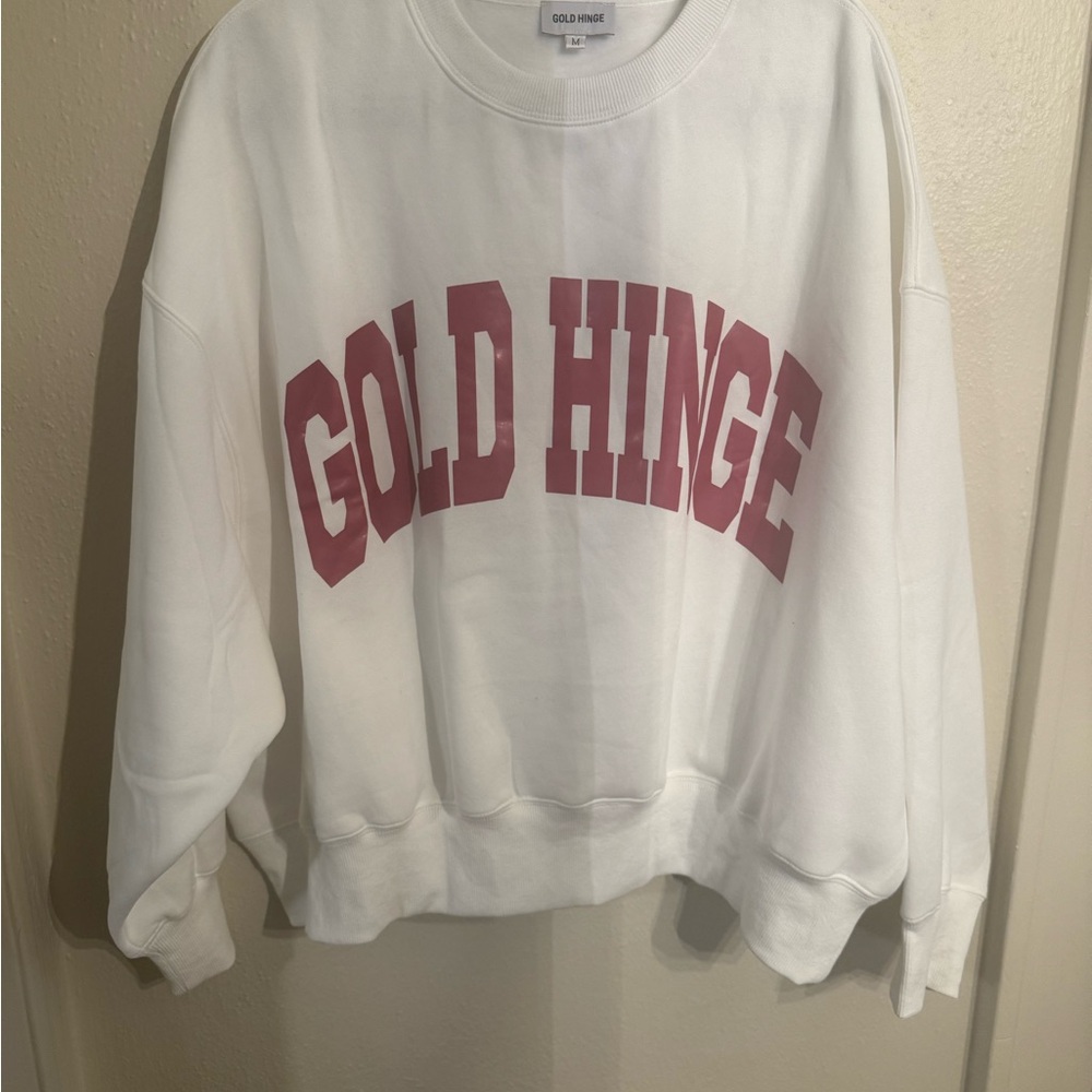 Women's White and Raspberry Sweat-Shirt